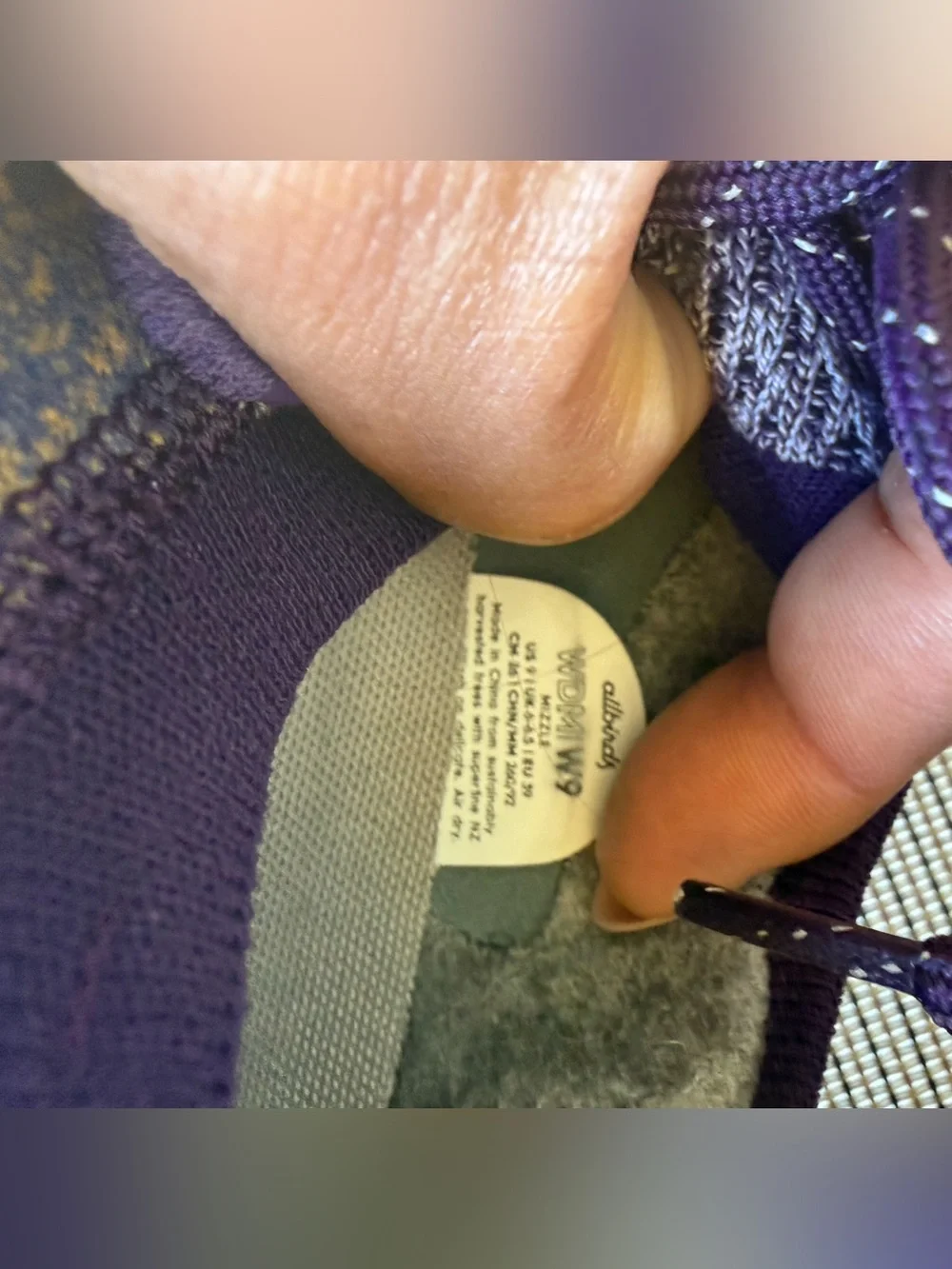 allbirds women’s size 9 Purple Knit Lace-Up Sneakers